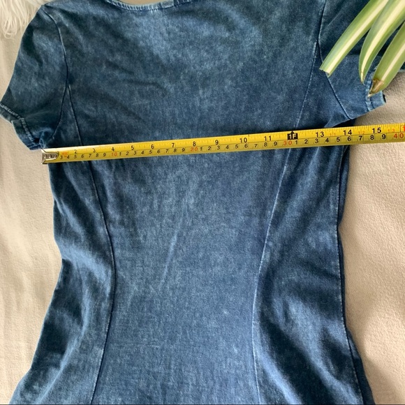 H&M Fit & Flare Faux Denim Mini Dress - Picture 7 of 14